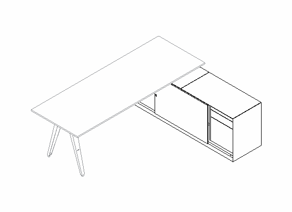 OPE - Desk with Credenza