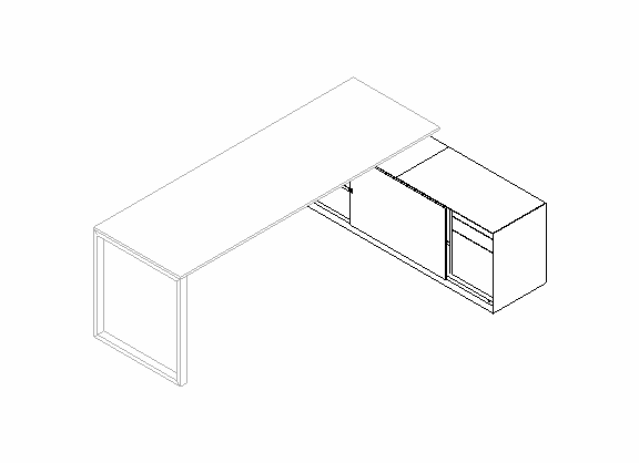 LNO - Desk with Support Credenza