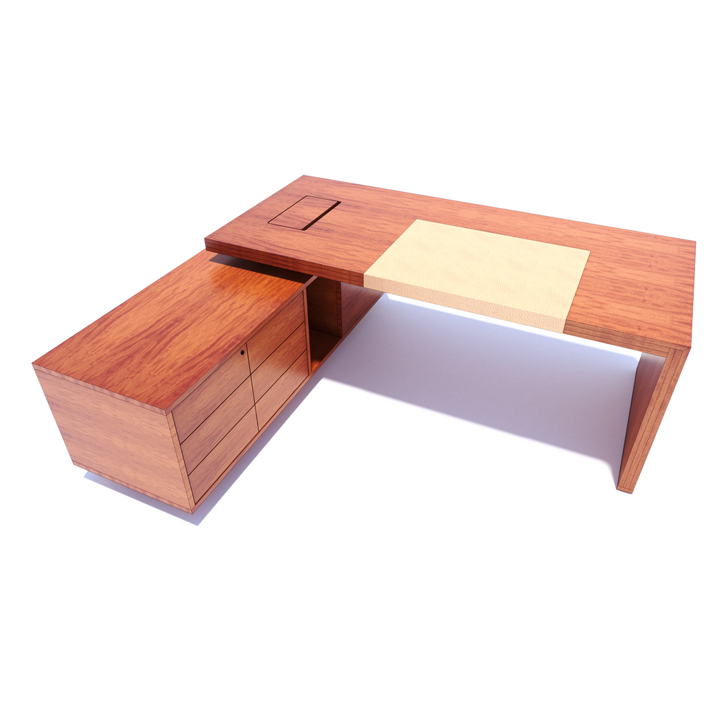 Woody - Desk with Support Credenza