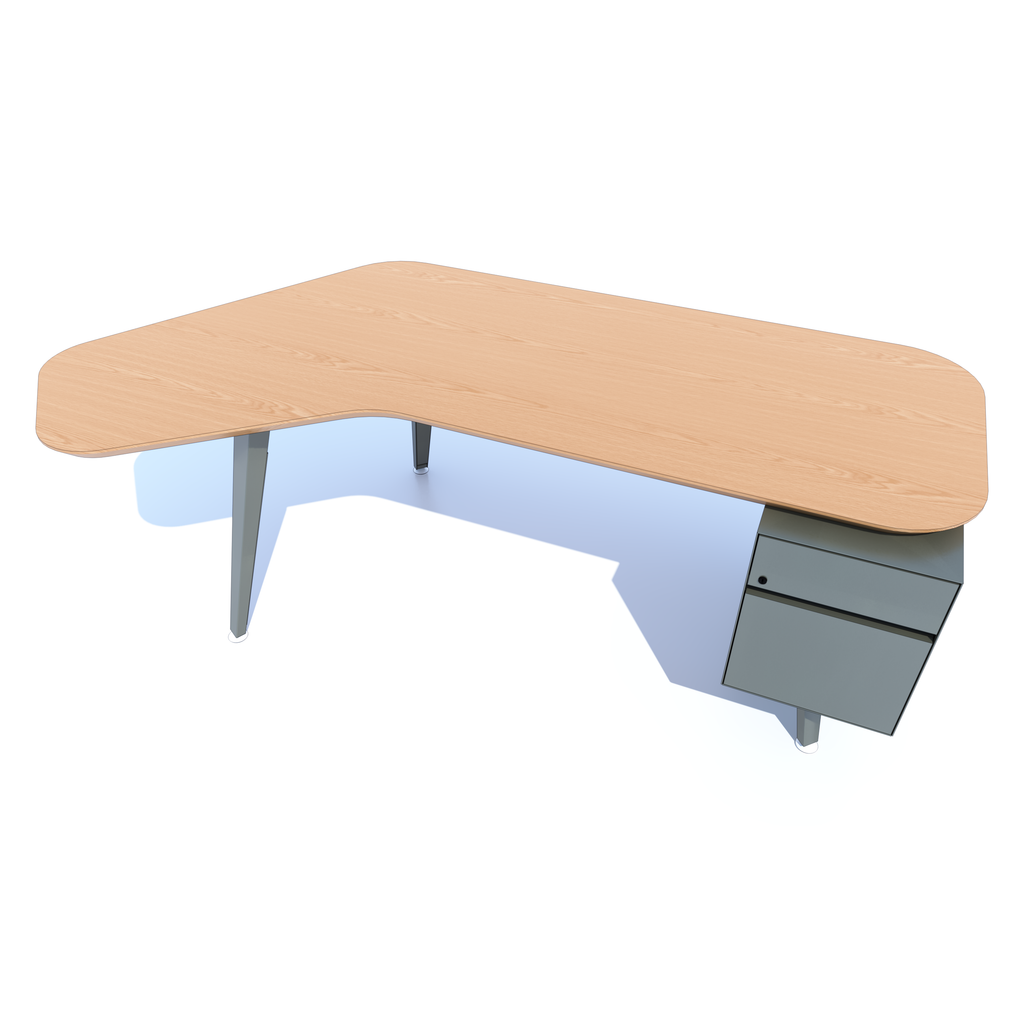 OPE Executive - Boomerang Desk with Support Pedestal